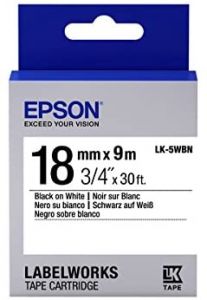 Epson Cinta estándar - LK-5WBN estándar negra/blanca 18/9