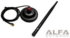 Alfa network ars-h002 rubber indoor omni antenna with magnet 5 dbi