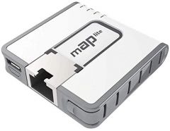 Mikrotik rb/mapl-2nd map lite with qca9533 650mhz cpu, 64mb ram, 1xlan, built-in dual chain 2.4ghz 802.11bgn wireless, mini size