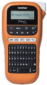 Brother pt-h110vp rotuladora electronica portatil - pantalla lcd - 200 simbolos - velocidad 20mms - color negro/naranja