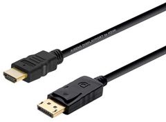 AISENS CABLE CONVERSOR DISPLAYPORT A HDMI, DP/M-HDMI/M, NEGRO, 2.0M