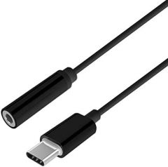 AISENS Conversor USB-C a audio estilo Apple, USB-C/M-Jack 3.5/H, Negro, 15 cm