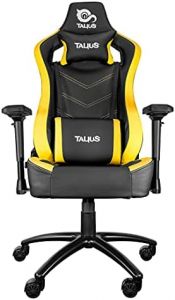 TALIUS silla Vulture gaming negra/amarilla butterfly, base nylon, ruedas nylon