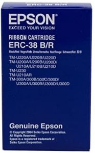 Epson Cartucho ERC38BR para TM-300/U300/U210D/U220/U230, negro/rojo