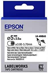 Epson Cartucho de etiquetas para tubo termorretráctil (HST) LK-4WBA5 negro/blanco de 5 mm de diámetro (2,5 m)