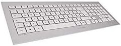 CHERRY DW 8000 teclado Ratón incluido RF inalámbrico QWERTY Inglés de EE. UU. Plata, Blanco