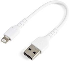 StarTech.com Cable Resistente USB-A a Lightning de 15 cm Blanco - Cable de Sincronización y Carga USB Tipo A a Lightning con Fibra de Aramida Resistente - Certificado MFi de Apple - para iPad/iPhone 12
