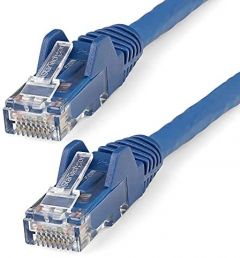 StarTech.com Cable Ethernet CAT6 de 3m - LSZH - Cable de Red de 10 Gigabits de 650MHz y PoE de 100W UTP sin Enganches (Snagless) con Alivio de Tensión - Azul - CAT 6 - ETL