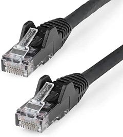 StarTech.com Cable Ethernet CAT6 de 5m - LSZH - Cable de Red de 10 Gigabits de 650MHz y PoE de 100W UTP sin Enganches (Snagless) con Alivio de Tensión - Negro - CAT 6 - ETL