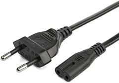 StarTech.com Cable de 2m de Alimentación para Ordenador Portátil o Impresora , UE a C7, 2,5A 250V, 18AWG, Cable de Repuesto para Portátil, Cable Cargador para Ordenador Portátil