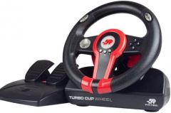 FR-TEC Turbo cup Negro, Rojo Volante + Pedales Nintendo Switch, Nintendo Switch Lite, PC