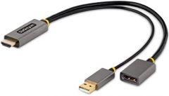 StarTech.com Cable 30cm Adaptador HDMI a DisplayPort - Activo - 4K 60Hz - Conversor HDMI 2.0 a DP 1.2 - HDR - Alimentado por el Bus USB - de Ordenador de Sobremesa o Portátil
