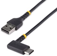 StarTech.com Cable 2m USB A a USB C Acodado - en Ángulo Recto - Cable USB-C de Carga Rápida - de Alta Resistencia - USB 2.0 A a USB Tipo-C - Fibra de Aramida - 3A - de Carga
