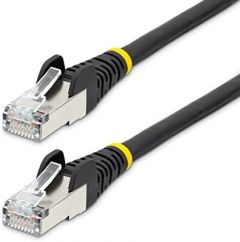 StarTech.com Cable de 0,5m de Red Ethernet CAT6a - Negro - Low Smoke Zero Halogen (LSZH) - 10GbE - 500MHz - PoE++ de 100W - Snagless sin Pestillo - RJ-45 - Cable de Red S/FTP