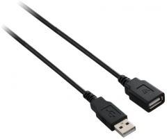 V7 Cable de extensión USB negro con conector USB 2.0 A hembra a USB 2.0 A macho 1.8m 6ft