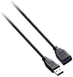 V7 Cable de extensión USB negro con conector USB 3.0 A hembra a USB 3.0 A macho 3m 10ft