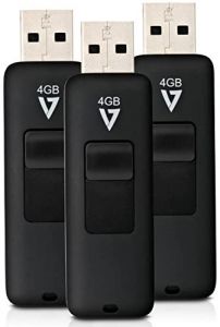 V7 VF24GAR-3PK-3E unidad flash USB 4 GB USB tipo A 2.0 Negro