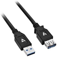 V7 Cable de extensión USB negro con conector USB 3.0 A hembra a USB 3.0 A macho 2m 6.6ft