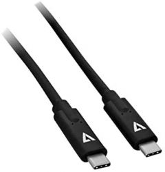 V7 Cable USB negro con conector USB-C macho a USB-C macho 2m 6.6ft