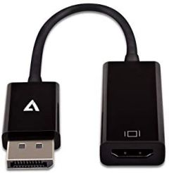 V7 Adattatore video nero da DisplayPort maschio a HDMI femmina slim