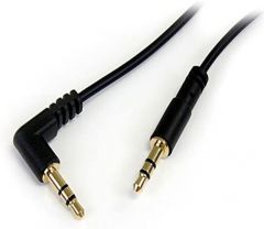 StarTech.com Cable Delgado de Audio Estéreo 3,5mm de 30cm Acodado con Ángulo Recto - Macho a Macho