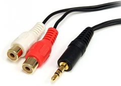 StarTech.com 6ft 3.5mm - 2x RCA cable de audio 1,8 m 3,5mm 2 x RCA Negro