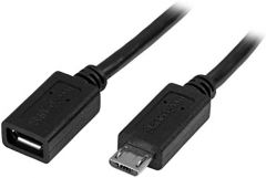 StarTech.com Cable de 50cm Micro USB de Extensión - Macho a Hembra