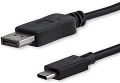 StarTech.com Cable 1,8m USB C a DisplayPort 1.2 de 4K a 60Hz - Adaptador Convertidor USB Tipo C a DisplayPort - HBR2 - Conversor USBC con Modo Alt - Compatible con Thunderbolt 3 - Negro