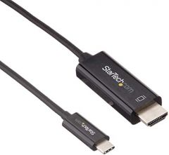 StarTech.com Cable de 1m USB C a HDMI - Cable Adaptador de Vídeo USB Tipo C a HDMI 2.0 4K de 60Hz - Compatible con Thunderbolt 3 - Portátil a Monitor HDMI - Modo Alt DP 1.2 HBR2 - Negro