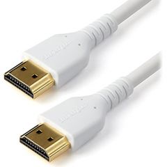 StarTech.com Cable de 1m HDMI 2.0 Certificado Premium de alta velocidad con Ethernet - Durable - UHD 4K 60Hz - con Fibra de Aramida - HDMI 2.0 - TPE - para Monitores y TV - Blanco