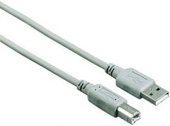 Hama | Cable para PC de USB A a USB B, 2.0, 480MBs, 1,5m S/B, Color gris