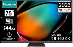 Hisense 75U8KQ Televisor 190,5 cm (75") 4K Ultra HD Wifi Negro, Gris