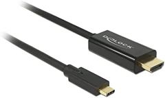 DeLOCK 85259 adaptador de cable de vídeo 2 m USB Tipo C HDMI Negro