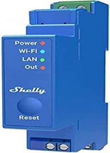 Shelly Pro 1 alimentación del relé Azul