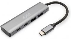 Digitus Hub de 4 puertos USB-C, 2 USB A + 2 USB-C