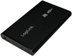 LogiLink UA0041B caja para disco duro externo Negro 2.5" USB con suministro de corriente