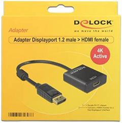 DeLOCK 62607 adaptador de cable de vídeo 0,2 m DisplayPort HDMI tipo A (Estándar) Negro