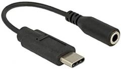 DeLOCK 65842 cable de teléfono móvil Negro 0,14 m USB C 3,5mm