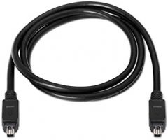 NANOCABLE 10.09.0102 - Cable FireWire IEEE1394A 4/M-4/M 400Mbps, Macho-Macho, Negro, 1.8mts