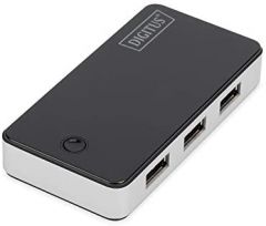 Digitus Concentrador USB 3.0, 4 puertos, color negro