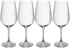 MIKASA Treviso - Juego de 4 copas de vino tinto de cristal, 600 ml, sin plomo, transparentes, con efecto ondulado, para celebraciones
