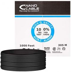 Nanocable 10.20.0504-EXT-BK cable de red Negro 305 m Cat6 U/UTP (UTP)