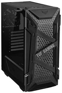 OUTLET ASUS TUF Gaming GT301 - Caja ATX para PC (Torre de Mid, Pared Lateral de Cristal, Ventilador Aura RGB de 120 mm, Aura Sync, Soporte para Auriculares)
