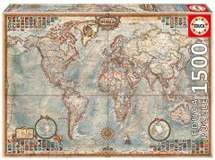 Educa Political Map of The World Puzzle rompecabezas 1500 pieza(s) Mapas