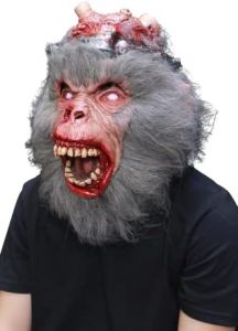 Ghoulish Productions - Máscara Mono de laboratorio, Línea Nightmare Makers, Disfraz de Látex resistente, Pintada a Mano, Halloween, Desfile de Carnaval, Fiesta de Disfraces, Talla Única Adulto