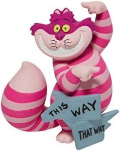 Enesco Figura en Miniatura Alice in Wonderland Disney Showcase Cheshire Cat This Way de 3.35 Pulgadas, Multicolor