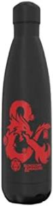 Dragones y Mazmorras- Botella, Cantimplora,Dungeons & Dragons,Acero de doble pared, Capacidad 500 ml, Color negro, Unisex, Producto oficial (CyP Brands)