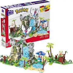 MEGA Construx Pokemon Expedición a la jungla Constructor de aventuras Set de bloques de construcción con 4 personajes, 1350 piezas, juguete +6 años (Mattel HDL86)