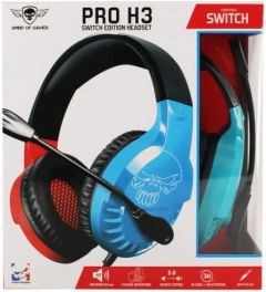Auriculares con microfono gaming spirit of gamer pro h3 nintendo switch rojo/azul