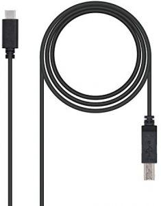Nanocable USB 2.0, 1m cable USB USB C USB B Negro